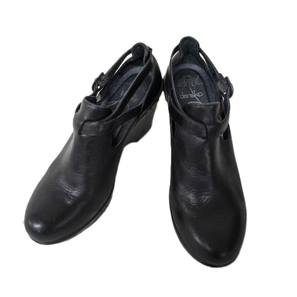 Dansko Franka Leather Crisscross Strap Wedge Clogs 38 - Picture 8 of 9